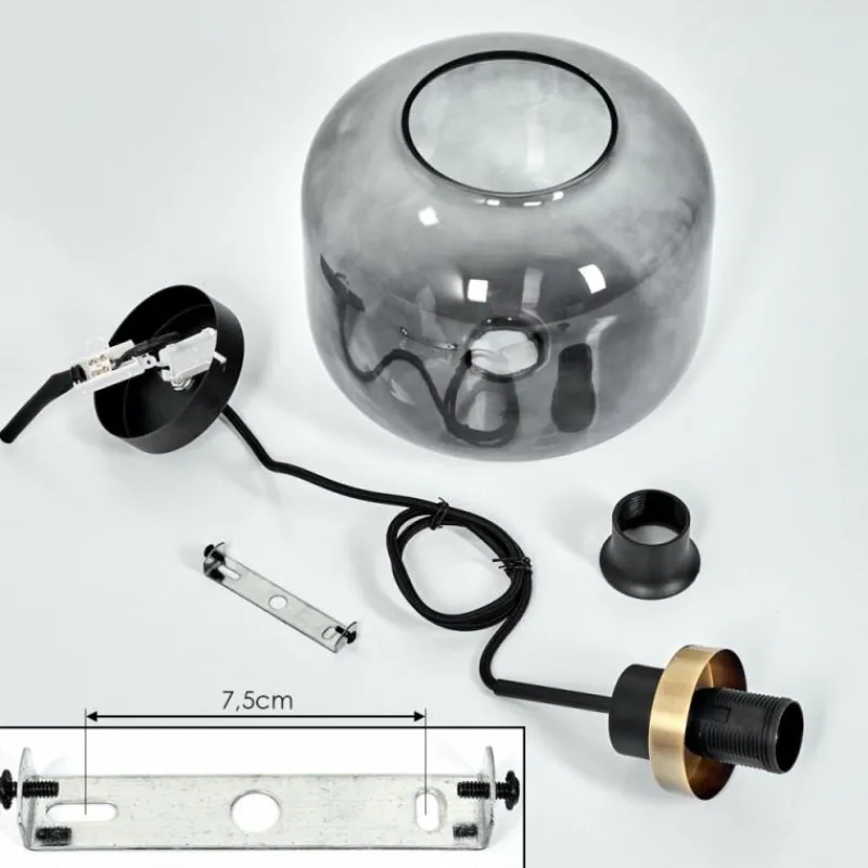 Suspension Verre Fumé-hofstein Suspension Curveira Bronze, Noir, 1 lumière