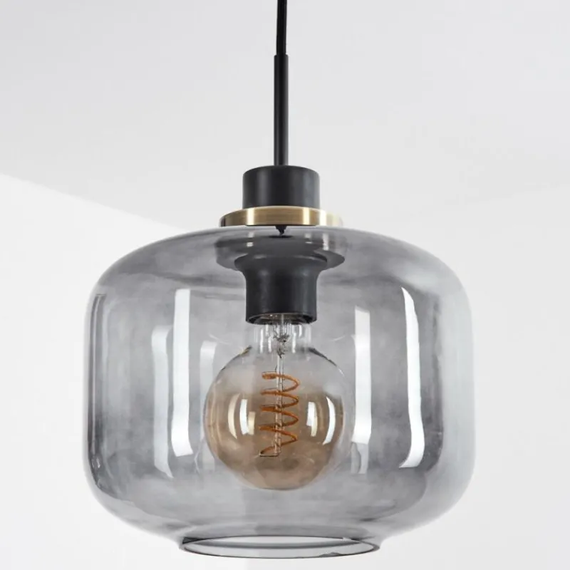 Suspension Verre Fumé-hofstein Suspension Curveira Bronze, Noir, 1 lumière