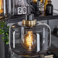 Suspension Verre Fumé-hofstein Suspension Curveira Bronze, Noir, 3 lumières