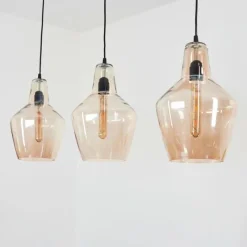 hofstein Suspension Donzhausen Argent Oxydé, 3 lumières