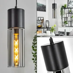 Suspension Verre Fumé-hofstein Suspension Dulcita Noir, 1 lumière