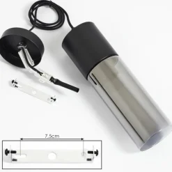 Suspension Verre Fumé-hofstein Suspension Dulcita Noir, 1 lumière