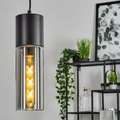 Suspension Verre Fumé-hofstein Suspension Dulcita Noir, 1 lumière