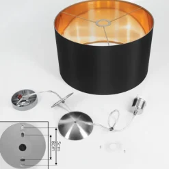 Lampes En Tissu-hofstein Suspension Elsa Nickel mat, 1 lumière