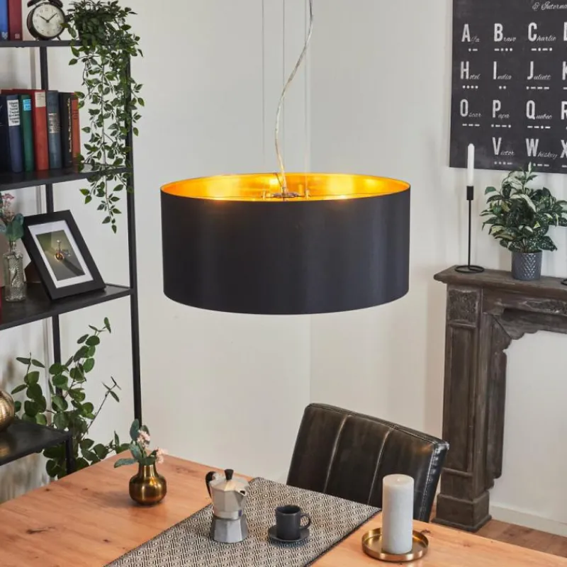 Lampes En Tissu-hofstein Suspension Elsa Nickel mat, 3 lumières