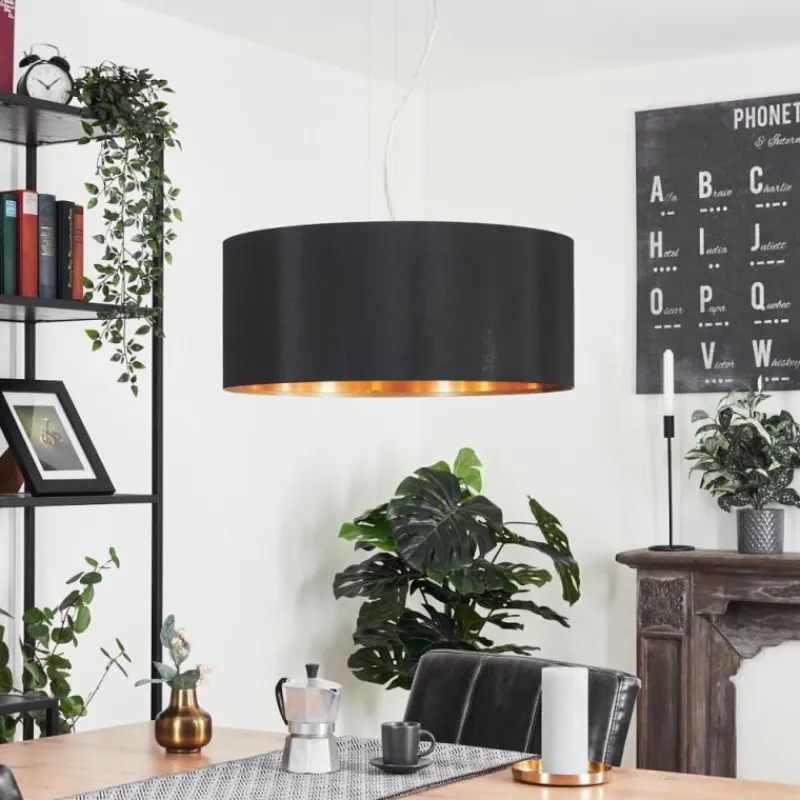 Lampes En Tissu-hofstein Suspension Elsa Nickel mat, 3 lumières