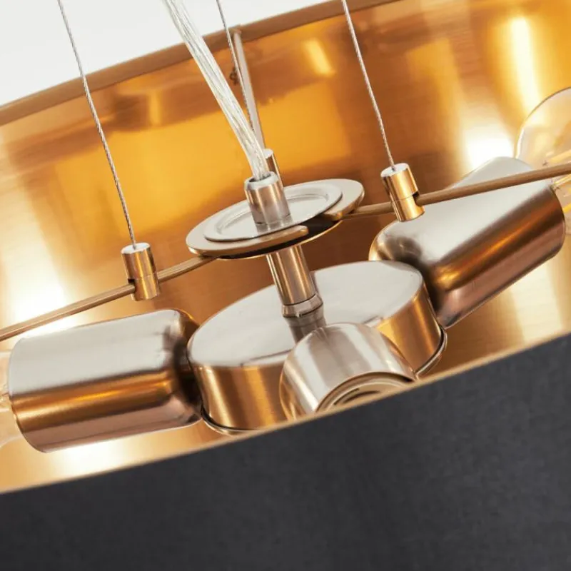 Lampes En Tissu-hofstein Suspension Elsa Nickel mat, 3 lumières