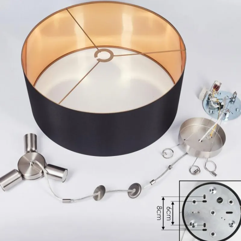 Lampes En Tissu-hofstein Suspension Elsa Nickel mat, 3 lumières