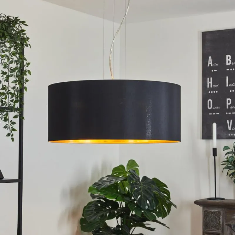 Lampes En Tissu-hofstein Suspension Elsa Nickel mat, 3 lumières