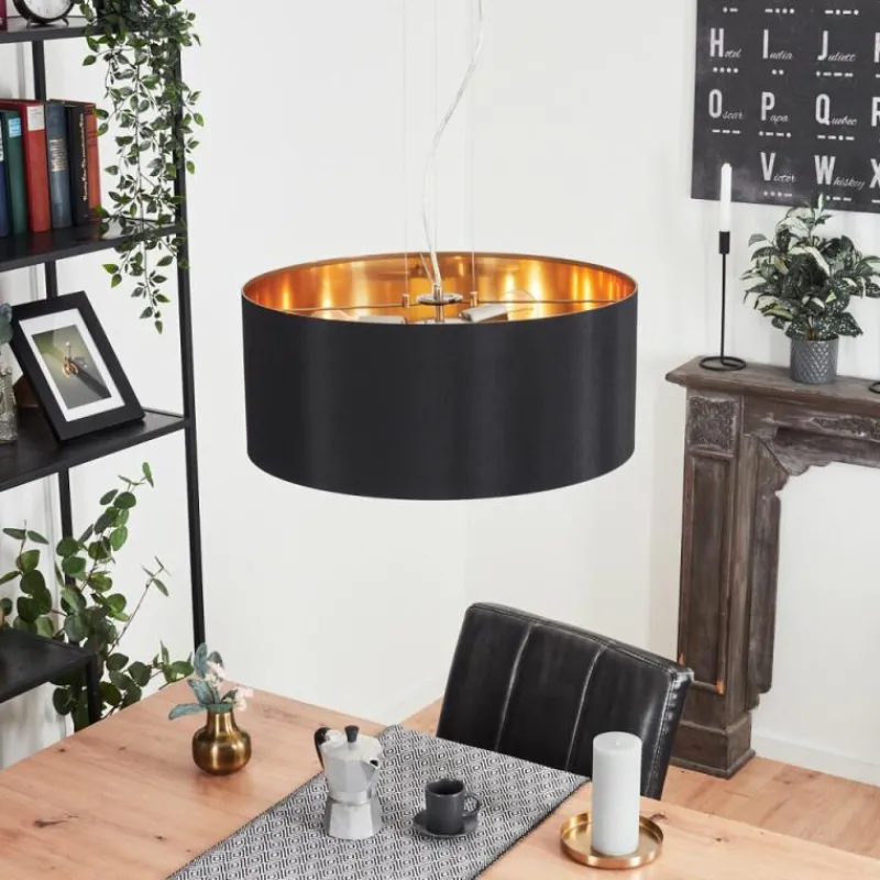 Lampes En Tissu-hofstein Suspension Elsa Nickel mat, 3 lumières