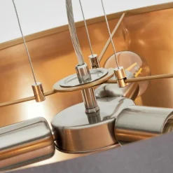 Lampes En Tissu-hofstein Suspension Elsa Nickel mat, 3 lumières