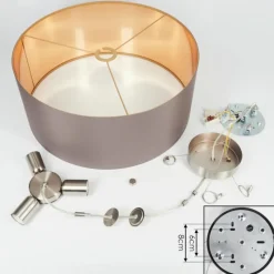 Lampes En Tissu-hofstein Suspension Elsa Nickel mat, 3 lumières