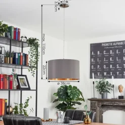 Lampes En Tissu-hofstein Suspension Elsa Nickel mat, 1 lumière