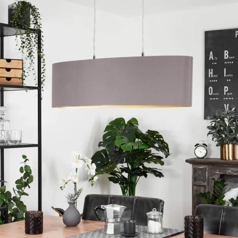 Lampes En Tissu-hofstein Suspension Elsa Nickel mat, 2 lumières