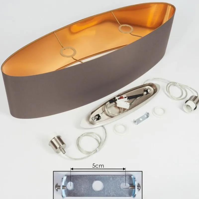 Lampes En Tissu-hofstein Suspension Elsa Nickel mat, 2 lumières