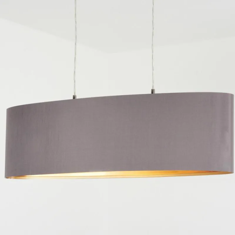 Lampes En Tissu-hofstein Suspension Elsa Nickel mat, 2 lumières