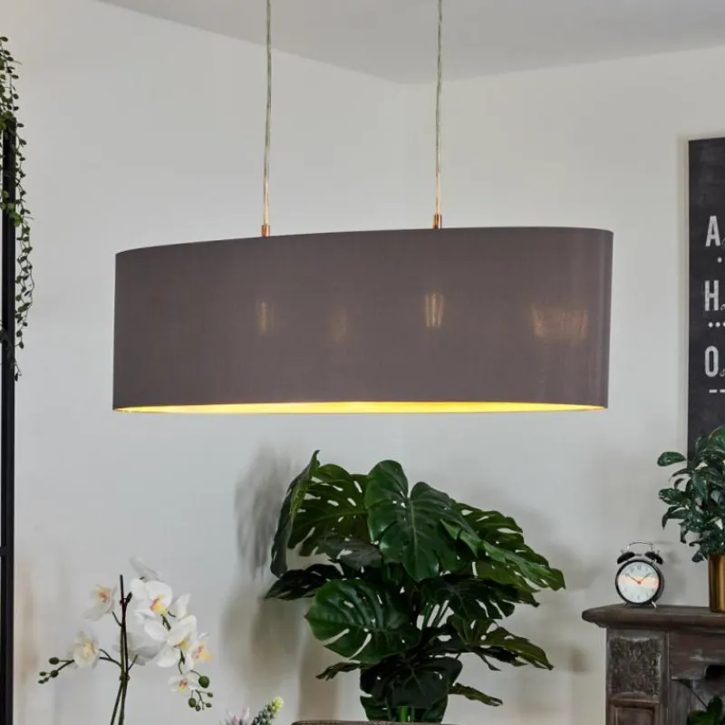 Lampes En Tissu-hofstein Suspension Elsa Nickel mat, 2 lumières