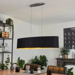 Lampes En Tissu-hofstein Suspension Elsa Nickel mat, 2 lumières