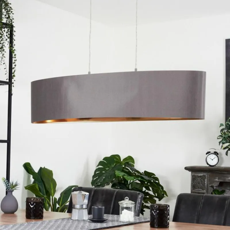 Lampes En Tissu-hofstein Suspension Elsa Nickel mat, 2 lumières