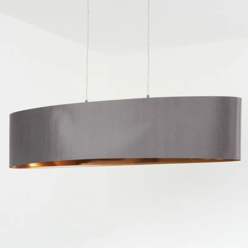 Lampes En Tissu-hofstein Suspension Elsa Nickel mat, 2 lumières