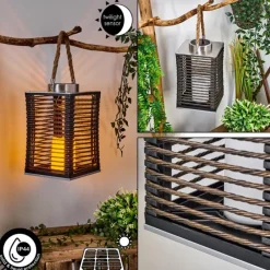 Luminaires Orientaux-hofstein Suspension Emboque LED Brun, Écru, Nickel mat, Noir, 1 lumière