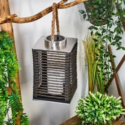 Luminaires Orientaux-hofstein Suspension Emboque LED Brun, Écru, Nickel mat, Noir, 1 lumière