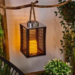 Luminaires Orientaux-hofstein Suspension Emboque LED Brun, Écru, Nickel mat, Noir, 1 lumière