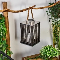 Luminaires Orientaux-hofstein Suspension Emboque LED Brun, Écru, Nickel mat, Noir, 1 lumière