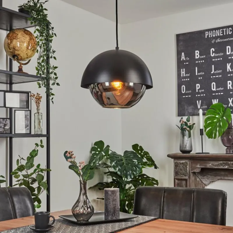 Suspension Verre Fumé-hofstein Suspension Entrevinhas Noir, 1 lumière