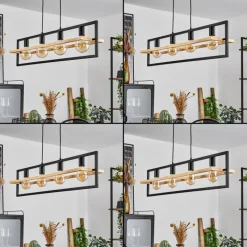 Luminaires Scandinaves-hofstein Suspension Espenel Écru, Noir, 4 lumières