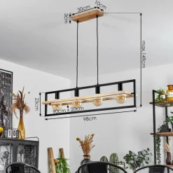 Luminaires Scandinaves-hofstein Suspension Espenel Écru, Noir, 4 lumières