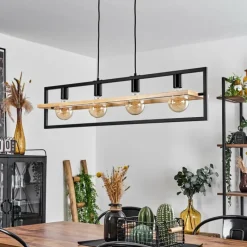 Luminaires Scandinaves-hofstein Suspension Espenel Écru, Noir, 4 lumières