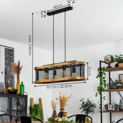 Style Boho-Chic-hofstein Suspension Feillens Noir, 4 lumières