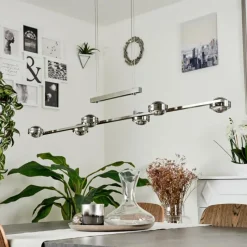 hofstein Suspension Fernandaires LED Nickel mat, 12 lumières