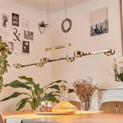 hofstein Suspension Fernandaires LED Nickel mat, 12 lumières