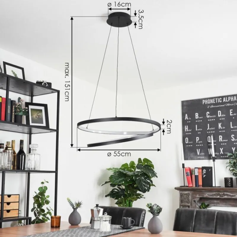 hofstein Suspension Fioso LED Noir, 1 lumière
