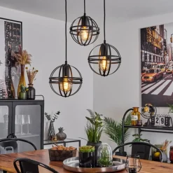 Lampes Industrielles-hofstein Suspension Freguesia Noir, 3 lumières