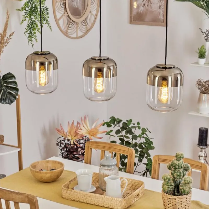 hofstein Suspension Golpilhal Or, Clair, 3 lumières