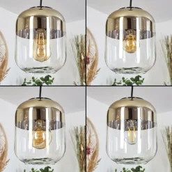 hofstein Suspension Golpilhal Or, Clair, 3 lumières