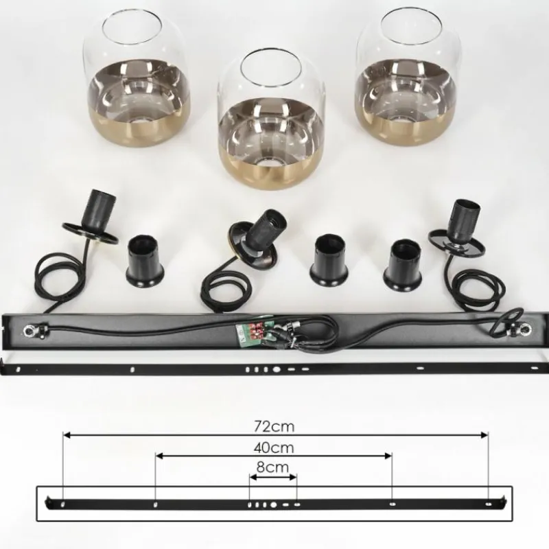 hofstein Suspension Golpilhal Or, Clair, 3 lumières