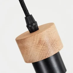 Lampes En Bois-hofstein Suspension Harran Écru, Noir, 3 lumières