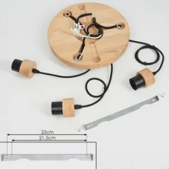 Lampes En Bois-hofstein Suspension Harran Écru, Noir, 3 lumières