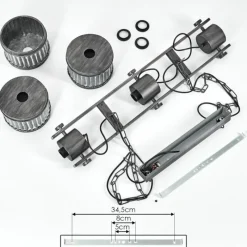 Lampes Industrielles-hofstein Suspension Holsa Noir, 3 lumières