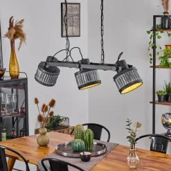 Lampes Industrielles-hofstein Suspension Holsa Noir, 3 lumières