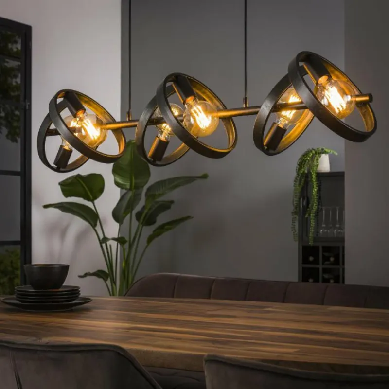 hofstein Suspension Hover Anthracite, 6 lumières* Suspensions