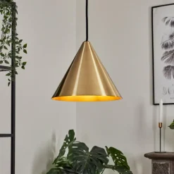 Lampes Dorées-hofstein Suspension Hueso Noir, 1 lumière