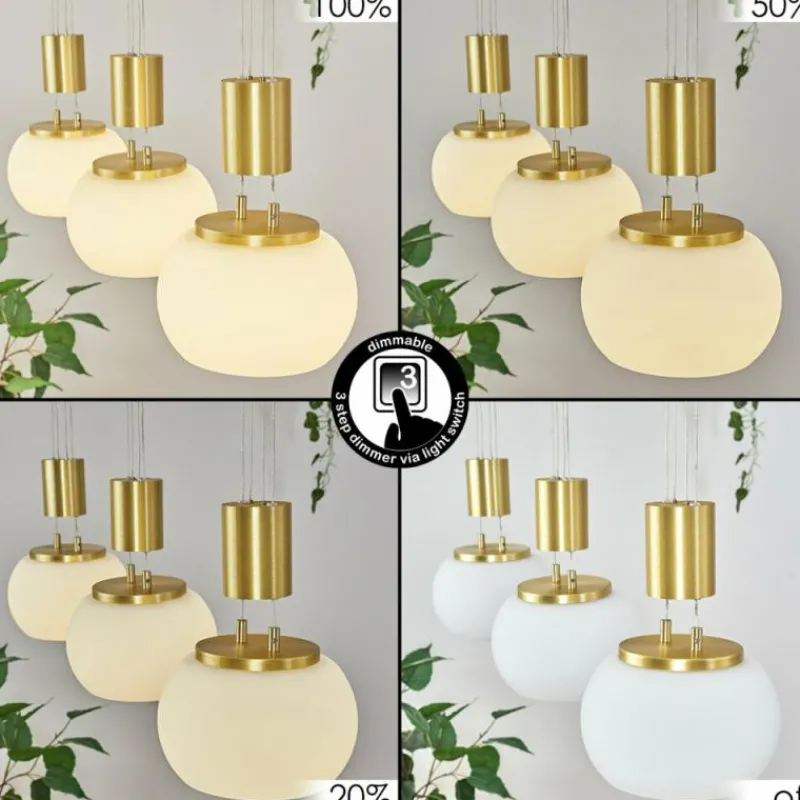 hofstein Suspension Izenave LED Laiton, 3 lumières