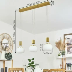 hofstein Suspension Izenave LED Laiton, 3 lumières