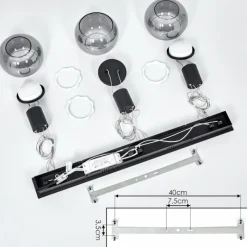 hofstein Suspension Izenave LED Noir, 3 lumières