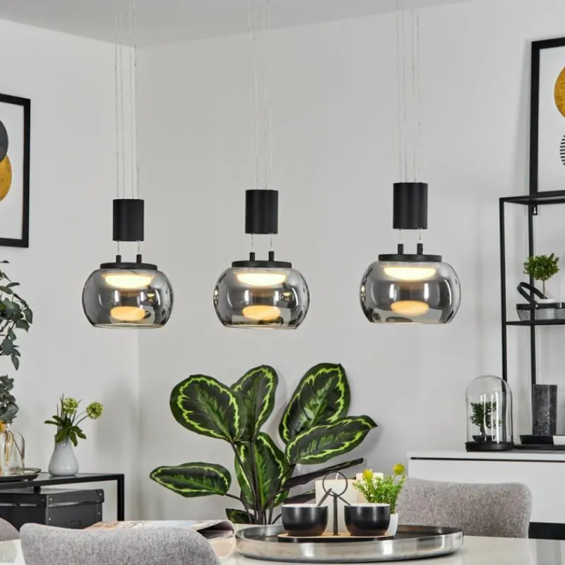 hofstein Suspension Izenave LED Noir, 3 lumières